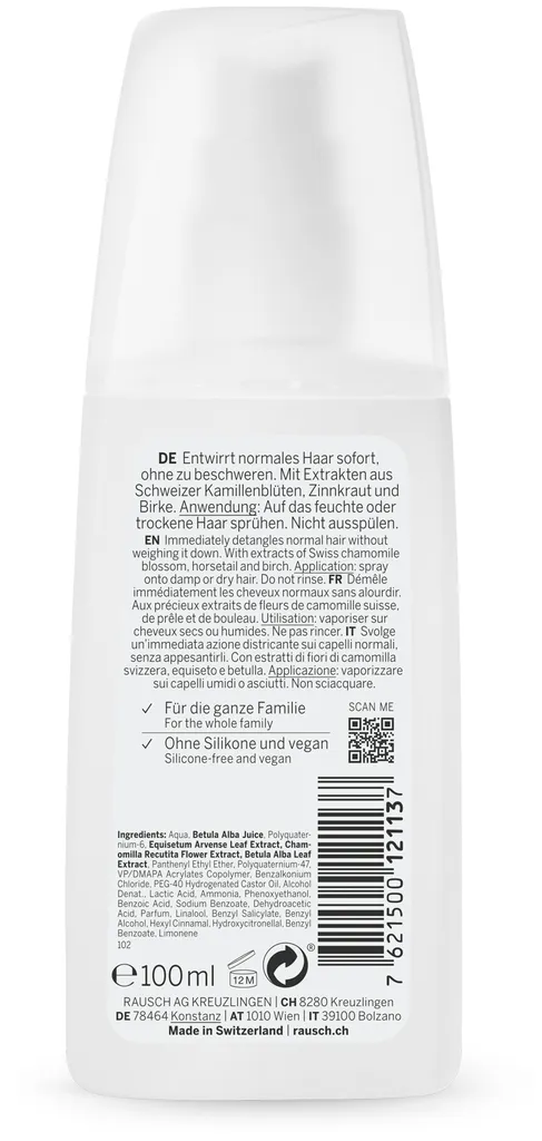 Rausch Entwirr-Spray mit Schweizer Kräutern