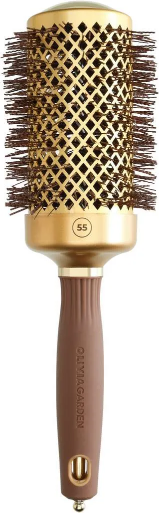 Olivia Garden Expert Blowout Shine mit gewellten Borsten Gold & Braun