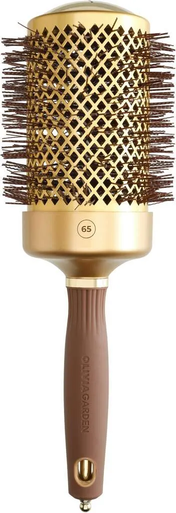 Olivia Garden Expert Blowout Shine mit gewellten Borsten Gold & Braun
