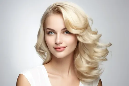 Frau mit hell blonden Haaren