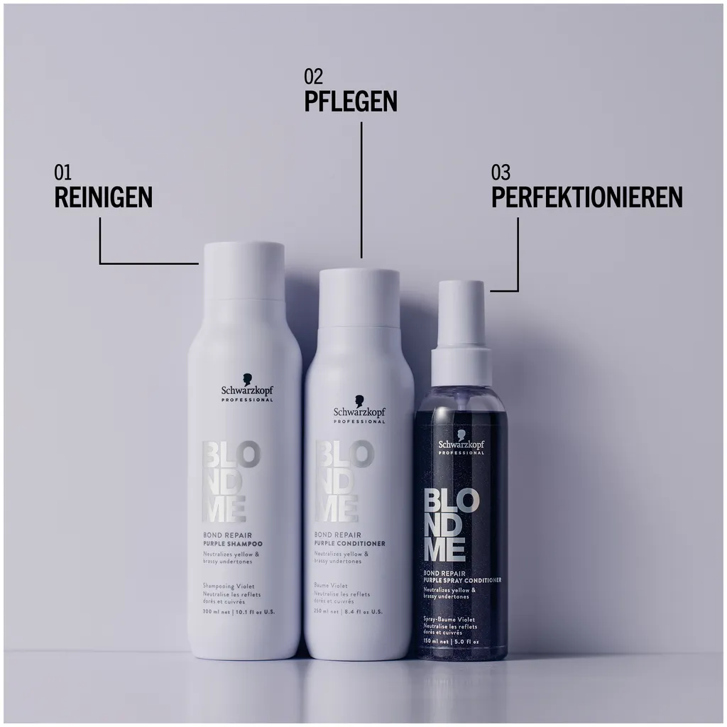 Schwarzkopf BLONDME Bond Repair Purple Spray Conditioner