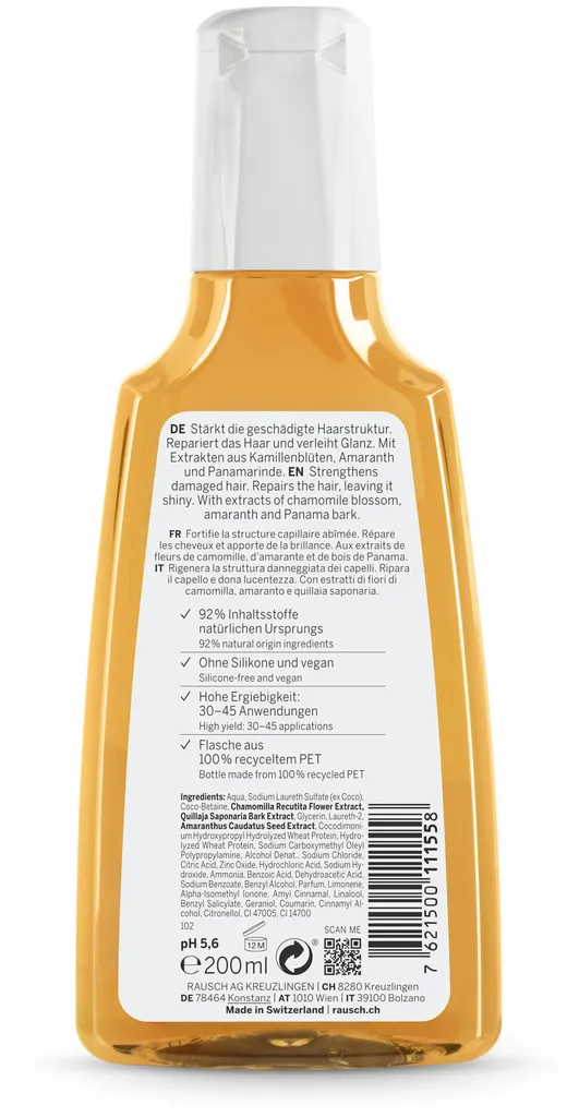 Rausch Repair Shampoo mit Kamille und Amaranth