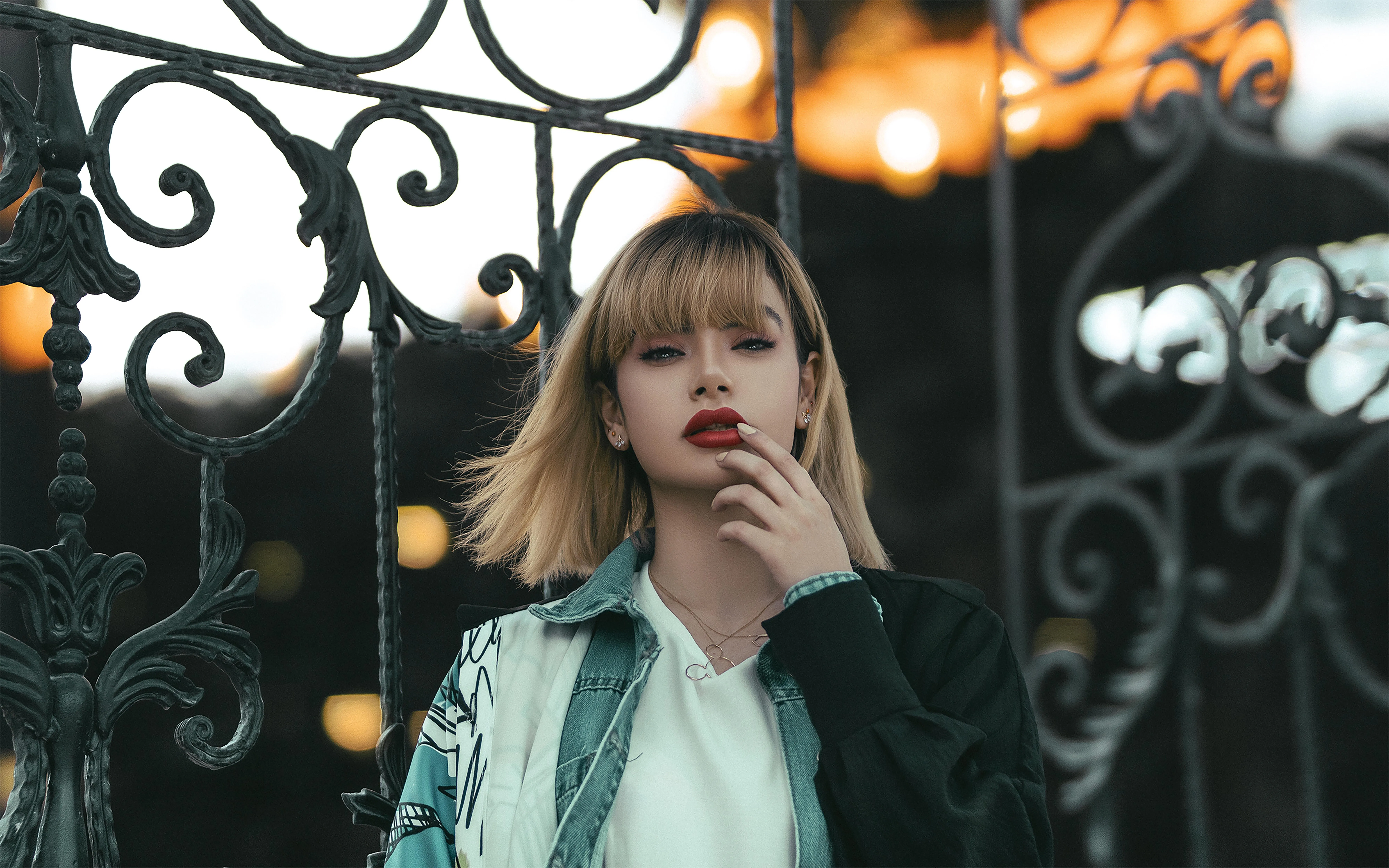 Long Bob mit geradem Pony