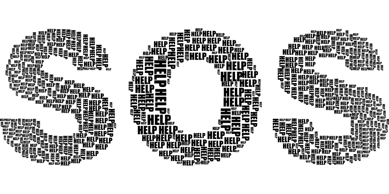 SOS Schriftzug