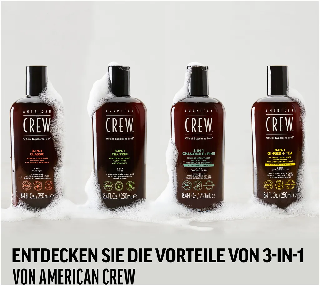 American Crew 3in1 Chamomile & Pine Shampoo, Conditioner & Body Wash