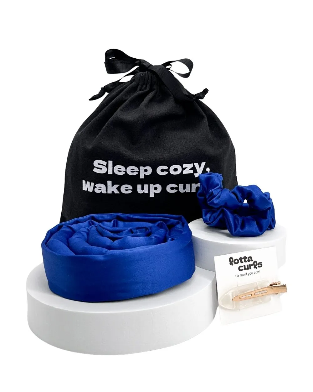 Lotta Curls Lockenband Satin Cotton Blue