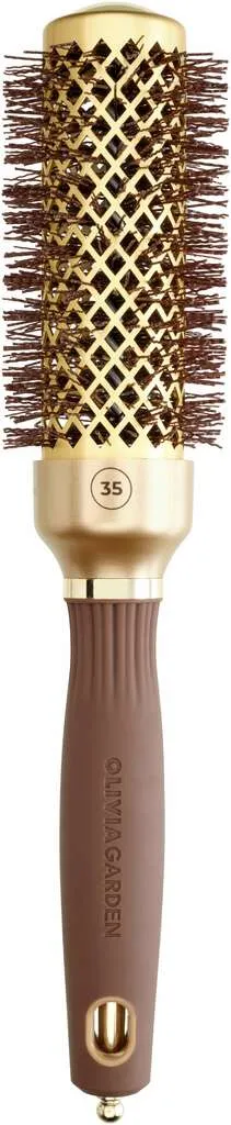 Olivia Garden Expert Blowout Shine mit gewellten Borsten Gold & Braun