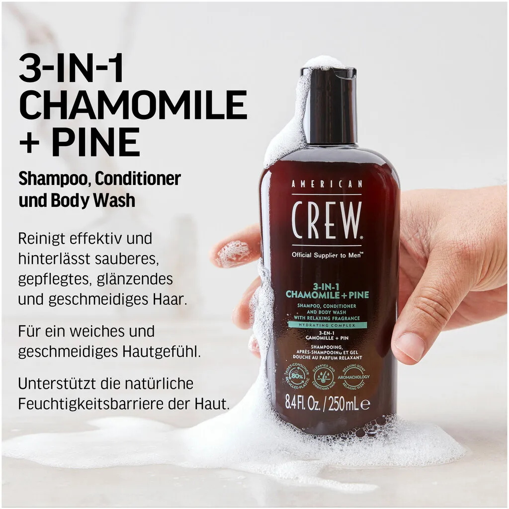 American Crew 3in1 Chamomile & Pine Shampoo, Conditioner & Body Wash
