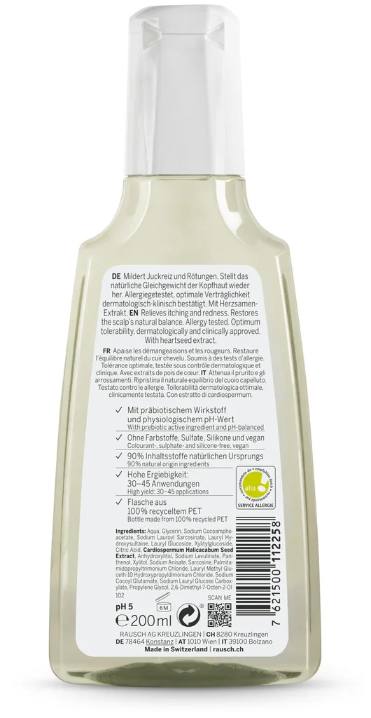 Rausch Sensitive-Shampoo mit Herzsamen