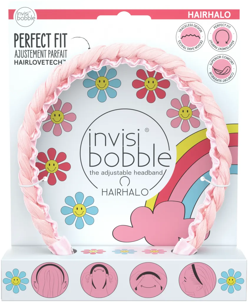 invisibobble HAIRHALO Retro Dreamin' Eat, Pink and be Merry