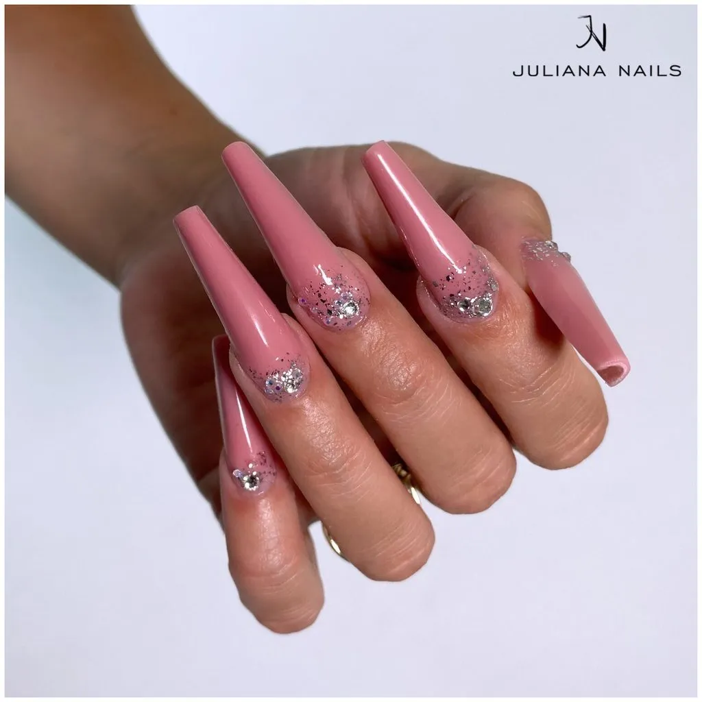 Juliana Nails Gel Lack Effect Finish Silver Flakes