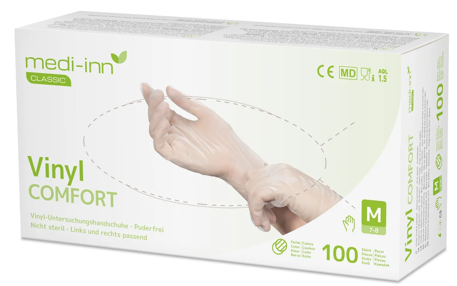 Medi-Inn Vinyl Comfort Einmalhandschuhe transparent puderfrei
