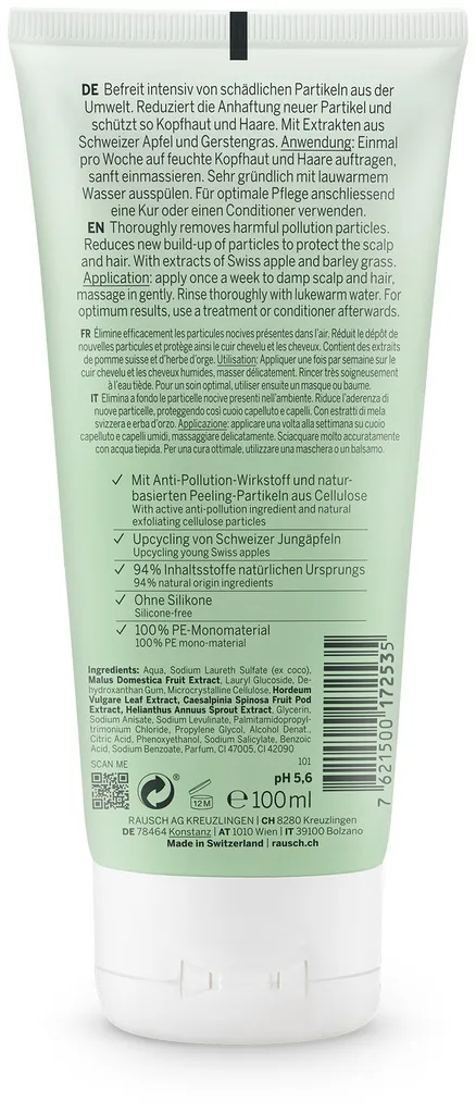 Rausch Anti-Pollution-Peeling Shampoo mit Schweizer Apfel