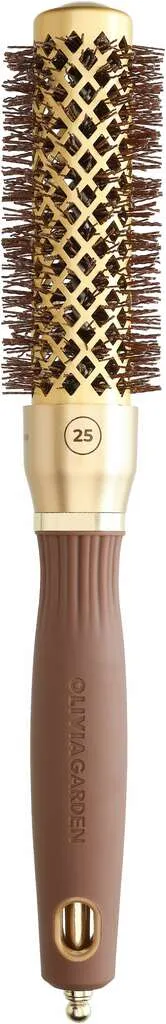 Olivia Garden Expert Blowout Shine mit gewellten Borsten Gold & Braun