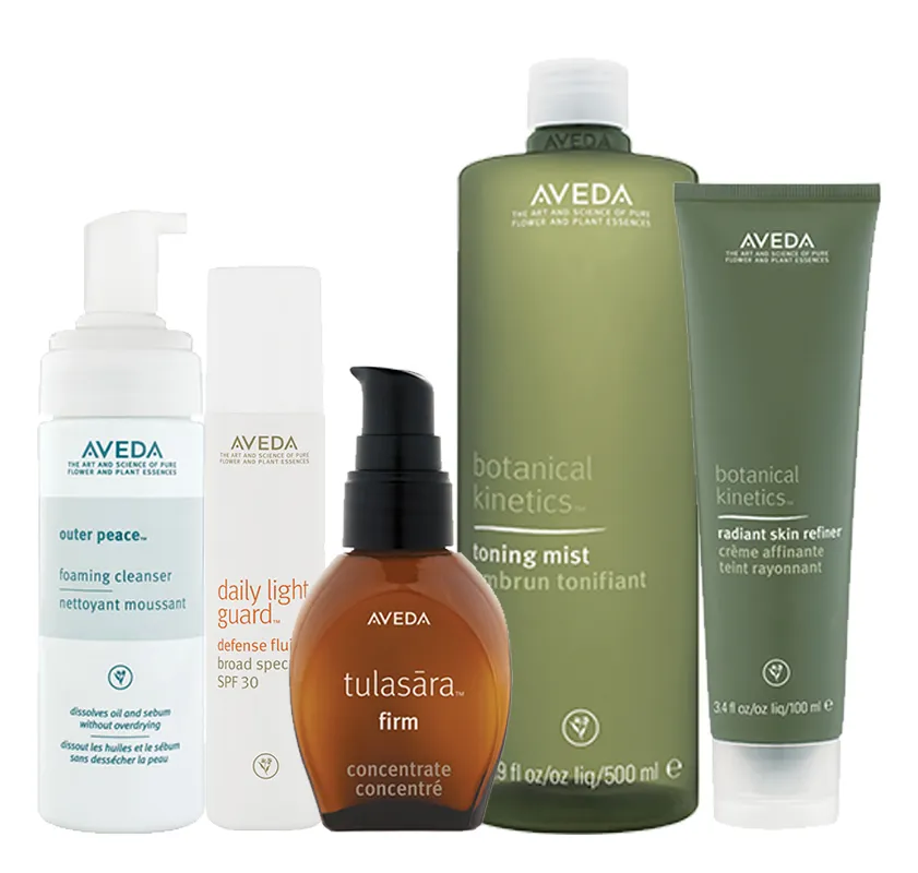 Verschiedene Aveda Skin Care Produkte